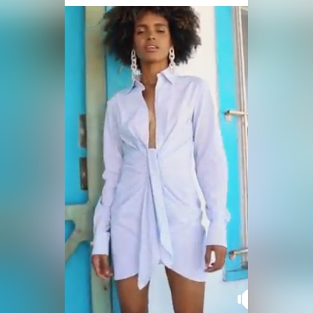CHOOSY stripe dress blue and white